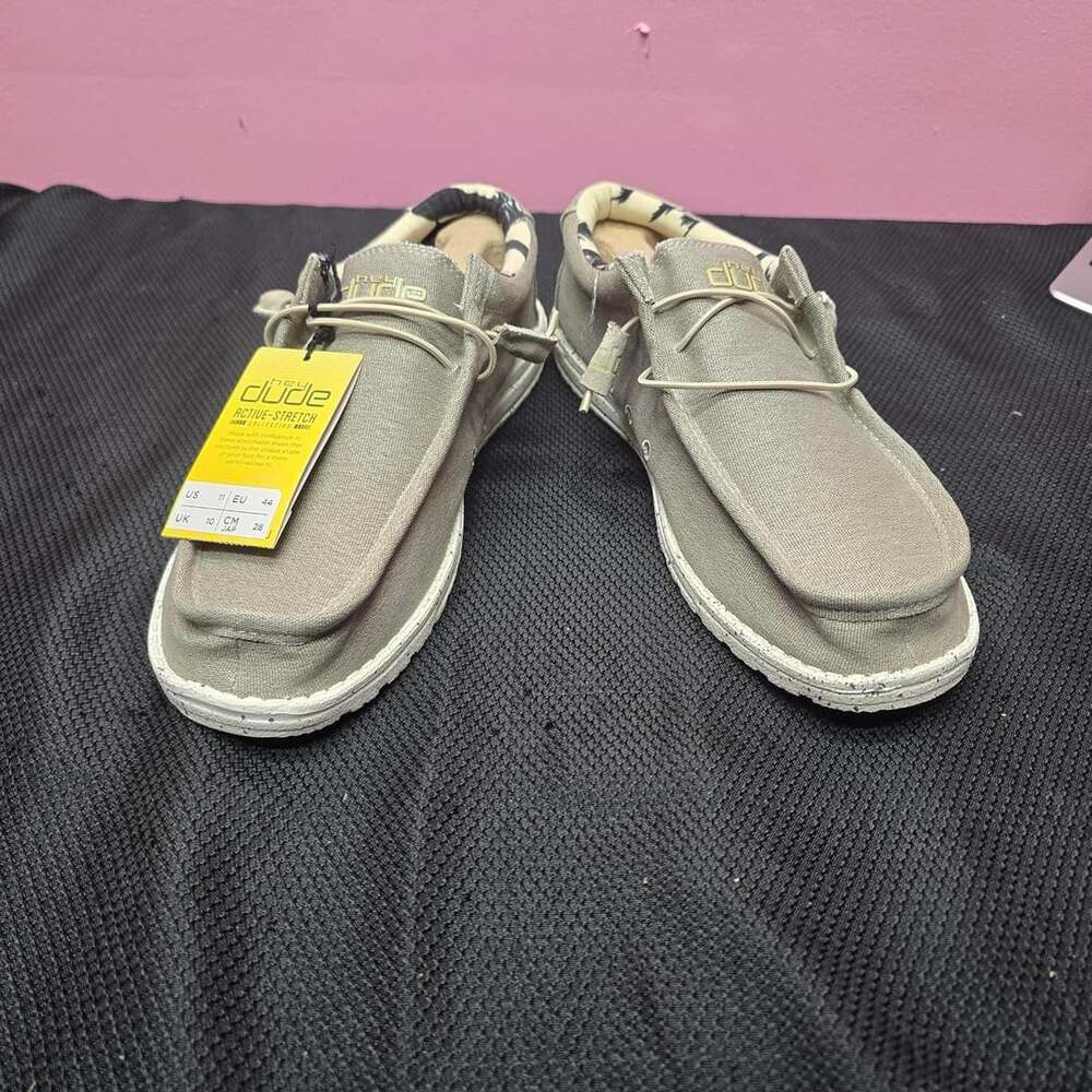 Hey Dude Wally Active-Stretch Size US 11 Gray Shoes